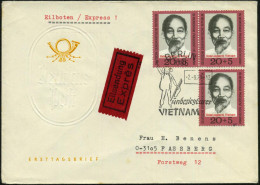 D.D.R. 1970 (2.9.) 20 + 5 Pf. "1. Todestag Ho Chi Minh", Reine MeF: Paar + Einzelstück + ET-SSt.: 1085 BERLIN/ Unbesiegb - Autres & Non Classés