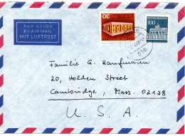 69750 - Bund - 1969 - 100Pfg Brandenburger Tor MiF A LpBf LEHRTE -> Cambridge, MA (USA) - Covers & Documents