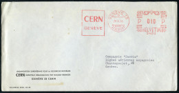 SCHWEIZ 1958 (28.10.) AFS.: GENEVE 15/2400/EAROPORT/ C E R N Auf Zweisprachigem Dienst-Bf.: CERN EUROPEAN ORGANIZATION F - Atome