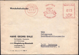 3018 MAGDEBURG/ 1934-1974/ 40 JAHRE EHLE 1977 (13.12.) Jubil.-AFS (= Oldtimer-Kabrio Ford T ?) Firmen-Bf.: HANS GEORG EH - Voitures