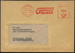 (23) BREMEN 1/ GOLIATH 1955 (25.11.) AFS (Firmen-Logo) Rs. Firmen-Logo In Grün, Fern-Bf.  (Dü.E-23CO) - AUTOMOBIL-HERSTE - Cars