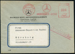 AUGSBURG 3/ MERCEDES-BENZ 1949/53 AFS Francotyp "DEUTSCHE POST" Bzw. "DEUTSCHE BUNDESPOST" (je MB-Stern) 2 Motivgl. Firm - Voitures