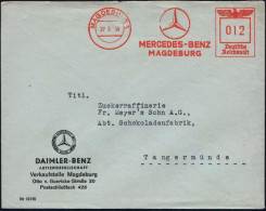 MAGDEBURG 1/ MERCEDES-BENZ.. 1939 (27.5.) AFS Francotyp (MB-Logo) Ganz Minim.im Ort Undeutl., Sonst Glasklar A.dekorat.  - Cars
