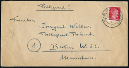 STADT DES KDF.-WAGENS/ BEI FALLERSLEBEN/ B 1941 (9.8.) HWSt, Type UB "c" + Rs. Vordruck: VW "Käfer" (kl. Randriß) Klar G - Voitures