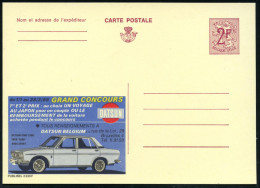 BELGIEN 1969 2 F. Reklame-P. Löwe, Weinrot: DATSUN BELGIUM.. (= Datsun 1500) Nur Französ. Titel/Text, Ungebr. (Mi.P 329  - Cars