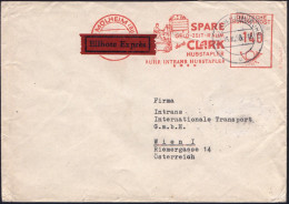 (22a) MÜLHEIM (RUHR)/ SPARE/ GELD-ZEIT-RAUM/ Durch CLARK/ HUBSTAPLER.. 1958 (15.10.) AFS 140 Pf. = Gabelstapler Clark +  - Trucks