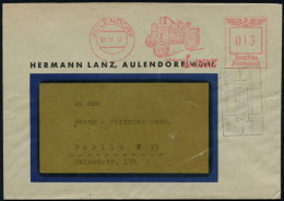 AULENDORF/ HERMANN/ Lanz 1942 (1.12.) Seltener AFS Francotyp = Lanz-Traktor, Klar Gest. Firmen-Bf., Schönes Motiv!  (Dü. - Auto's