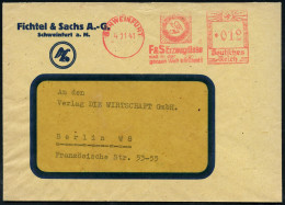SCHWEINFURT/ F & S Erzeugnisse/ Sind In Der/ Ganzen Welt Berühmt! 1941 (4.11.) AFS Francotyp = Firmenlogo (im Strahlenkr - Voitures