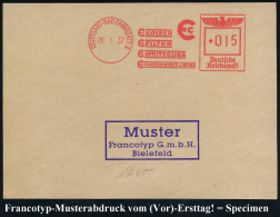 STUTTGART-BAD CANNSTATT 1/ MC KOLBEN/ MC FILTER/ MC SPRITZGUSS/ MC FLUGZEUGRÄDER- U.BEINE 1937 (26.1.) AFS Francotyp-Arc - Autos