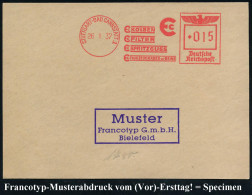 STUTTGART-BAD CANNSTATT 1/ MC KOLBEN/ MC FILTER/ MC SPRITZGUSS/ MC FLUGZEUGRÄDER- U.BEINE 1937 (26.1.) AFS Francotyp-Arc - Voitures