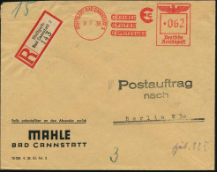 STUTTGART-CANNSTATT 1/ MC KOLBEN/ MC FILTER/ MC SPRITZGUSS 1938 (8.7.) AFS Francotyp 062 Pf. Francotyp (wie Vorher) Aber - Auto's