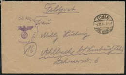 FRILLE/ (Bz MINDEN) 1944 (Nov.) 1K-Brücke + Viol. HdN: Fp.-Nr. 22 871 (oben Teils Undeutl., Fp.-Nr.lesbar) = 4.Kp. Nachr - Autres (Terre)