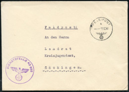 DT.BES.NORWEGEN 1941 (11.12.) 1K: FELDPOST/b/---  + Viol. 1K-HdN: DIENSTSTELLE 40 882 = Panzer-Jäger-Abt. 463, Norwegen, - Autres (Terre)