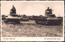 BELGIEN 1938 (ca.) Monochrome Foto-Ak: L'Armée Motorisée.. (Parade Leichter Panzer) Ungebr. - GEPANZERTE KRAFTFAHRZEUGE  - Autres (Terre)