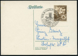 BERLIN-CHARLOTTENBG.5/ B/ INTERNAT.AUTOMOBIL-/ U.MOTORRAD-AUSTELLUNG 1939 (3.3.) SSt = Rennautos Mercedes U. Auto-Union  - Voitures