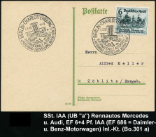 BERLIN-CHARLOTTENBURG 5/ A/ INTERNAT.AUTOMOBOL-/ U.MOTORRAD-AUSSTELLUNG 1939 (5.3.) SSt = Rennauto MB U. Auto-Union (vor - Coches