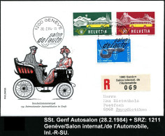 SCHWEIZ 1984 (28.2.) SSt: 1200 GENEVE/salon/de L'Auto 2x Auf Ausstellungs-SU + Sonder-RZ: 1200 Genève/Salon Internat. De - Voitures