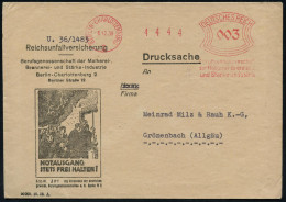 BERLIN-CHARLOTTENBURG/ 2/ Berufsgenossenschaft/ Der Molkerei-,Brennerei-/ U.Stärke-Jndustrie 1939 (6.12.) AFS Francotyp  - Accidents & Sécurité Routière