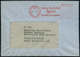 MÜNCHEN/ 43/ HDB/ Denke An Deine Zukunft/ Spare!/ Bayerische Gemeindebank 1938 (28.7.) AFS Francotyp, Text Teils Sütterl - Autres