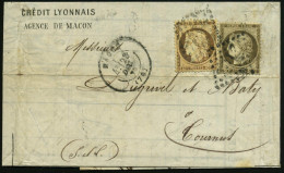 FRANKREICH 1879 (Dez.) Ceres 40 C. + 30 C. Auf Falt-Firmen-Bf: CREDIT LYONNAIS/ AGENCE DE MACON (Rhombus- U.2K: MACON) + - Autres