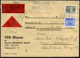 1020 Berlin 1986 (18.4.) Dienst-Bf.: VEB Münze Der DDR.., Frankatur 150 Pf. + Pergamin-Selbstbucher-Wertzettel: 1005 Ber - Autres