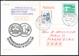 3560 SALZWEDEL 1/ I 1990 (2.7.) 1K-Segment Auf Amtl. P 10 Pf. PdR, Grün + Zudruck: WÄHRUNGSUNION.. (1.-DM West, 1 Mk. Os - Sonstige