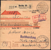 BERLIN W/ *35* 1921 (29.12.) 1K-Brücke + Selbstbucher-Paket-Zettel: Berlin 35/bf/ Verlag Für Börsen-u./Finanzliteratur + - Other