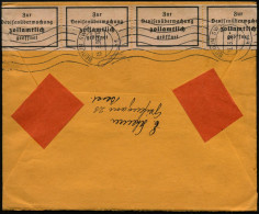 BERLIN SW 11/ Hf 1938 (14.3.) RoWellenSt. Auf  Rs. Umlaufenden Devisen-Zensurzettel, (Eingangs-Zensur) 50 C.-Frankatur,  - Sonstige