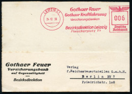 LEIPZIG C1/ Gothaer Feuer/ Gothaer Kraftfahrzeug/ Versicherungsbanken.. 1939 (24.10.) AFS Francotyp Auf Inl.-Firmen-Kt.: - Autres