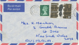 GB 1976 Machin 2 P 2B And Social Reformers 11 P On Air Mail Cover From“DERBY“ To „ST. IVES, New South Wales, Australia - Brieven En Documenten