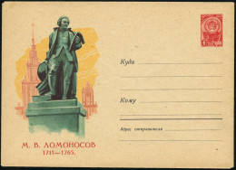 UdSSR 1961 4 Kop. U Staatswappen, Rot: M. W. LOMONOSOW 1711 - 1765 (Lomonosow-Denkmal U. -Universität) = Chemiker, Poet, - Chemie