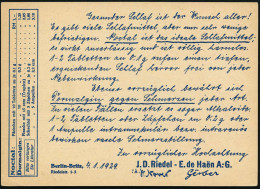 Berlin-Britz 1929 (Jan.) Amtl. Nothilfe-P. 8 Pf.: "Ich Bringe Glück" (Kind Mit Gold-Kleeblättern) Rs. Reklame-Zudruck: J - Chimica