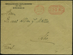 DRESDEN-ALTSTADT/ *1I/ 30 M 1923 (26.2.) Infla-PFS 30 Mk. "Achteck" Klar Auf Firmen-Bf.: SÄCHS. SERUMWERK AG (kl. Rißche - Química