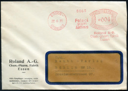 ESSEN-/ RÜTTENSCHEID/ Felson/ Gegen/ Asthma/ Roland AG.. 1931 (22.6.) AFS Francotyp , Klar Gest. Firmen--Bf. (Dü.E-1Ah)  - Chimie