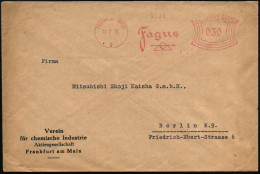 FRANKFURT (MAIN)/ 9/ Fagus 1931 (17.2.) AFS Francotyp 030 Pf. (Firmenlogo) Auf Firmenbrief: Verein Für Chem.Industrie AG - Chimie