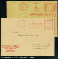 HAMBURG 14/ FREIHAFEN/ SHELL.. 1932/35 2 Verschiedene AFS Francotyp, Freihafen Ist Zollausschlußgebiet! (1x Shell-Logo:  - Chemie