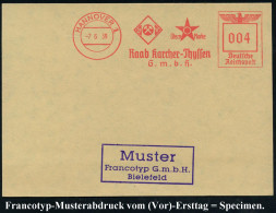 HANNOVER 1/ ..Raab Karcher-Thyssen/ GmbH 1939 (2.6.) AFS-Musterabdruck Francotyp  "Reichsadler" (Firmenlogo: BV-Aral Etc - Química