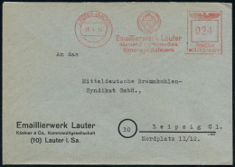 LAUTER (SACHS)/ Emaillierwerk Lauter/ Kästner & Co, Kom.-Ges./ Eimerspezialwerk 1946 (10.4.) Seltener AFS Francotyp "Rei - Chemie