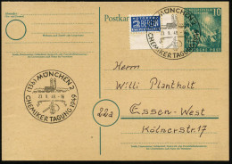 (13b) MÜNCHEN 2/ CHEMIKER TAGUNG 1949 (23.9.) SSt = Glaskolben (u. Münchner Kindl, Frauenkirche) Klar Auf Sonder-P 10 Pf - Chemie