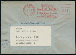 (19) WESTEREGELN (BZ MAGDEBURG)/ Holzschutz/ Durch XYLAMON!/ Deutsche Solvay-Werke AG../ Alkaliwerke Westeregeln 1946 (1 - Química