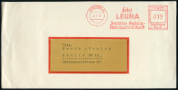 DRESDEN A1/ Fahrt/ LEUNA/ Deutsche Gasolin=/ AG 1937 (Febr.) AFS Francotyp (1. Zeile Sütterlin) Klar Gest. Inl.-Bf. (Dü. - Chimie