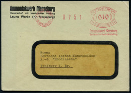 LEUNA WERKE/ (Kr MERSEBURG)/ Ammoniakwerk Merseburg/ GmbH 1934 (14.8.) AFS Francotyp Mit Großer Zählnr. = Hauspostamt ,  - Chemistry