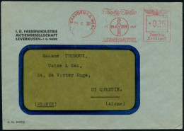 LEVERKUSEN-I.G.WERK/ Fünfzig Jahre/ 1888 1938/ BAYER/ ARZNEIMITTEL 1938 (25.6.) Seltener Jubil.-AFS Francotyp = Hauspost - Chimie
