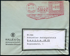 WIESBADEN-/ BIEBRICH/ Cellophan/ KALLE/ & CO.AG/ Ozalid 1932 (30.11.) Dekorativer AFS Francotyp (mit Kompl. Werksgelände - Chimie