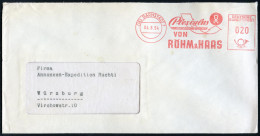(16) DARMSTADT 1/ Plexiglas/ Von/ RÖHM & HAAS 1954 (4.8.) AFS = Plexiglasbogen (u. Firmen-Logo) Rs. Abs.-Vordruck, Fern- - Chimie
