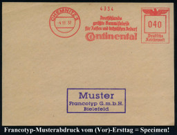 CHEMNITZ 1/ Deutschlands/ Größte Gummifabrik/ Für Reifen U.techn.Bedarf/ Continental 1937 (4.11.) AFS-Musterabdruck Fran - Química