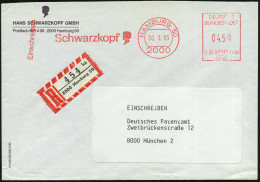 2000 HAMBURG 50/ B66 3492/ Schwarzkopf 1993 (30.3.) AFS Postalia 0450 Pf. (Firmen-Logo) + Selbstbucher-RZ: 2000 Hamburg  - Chemistry