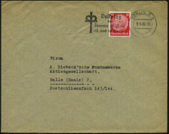 BERLIN C2/ Db/ Volkstag/ Der/ Jnneren Mission.. 1935 (9.4.) Seltener MWSt = Bogenkreuz , EF 12 Pf. Hindenburg Mit Firmen - Christianity