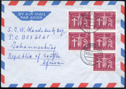 B.R.D. 1962 (6.12.) 20 Pf. "79. Deutscher Katholikentag, Hannover", Reine MeF: 5er-Block , Sauber , Zentr. Gest. Übersee - Cristianismo