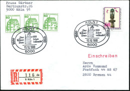 5000 KÖLN 1/ 1880/ Der/ Kölner/ Dom/ 100/ Jahre/ Vollendet 1980 (15.10.) SSt = Dom U. Turmspitze (Abschlußstein) 2x Auf  - Eglises Et Cathédrales